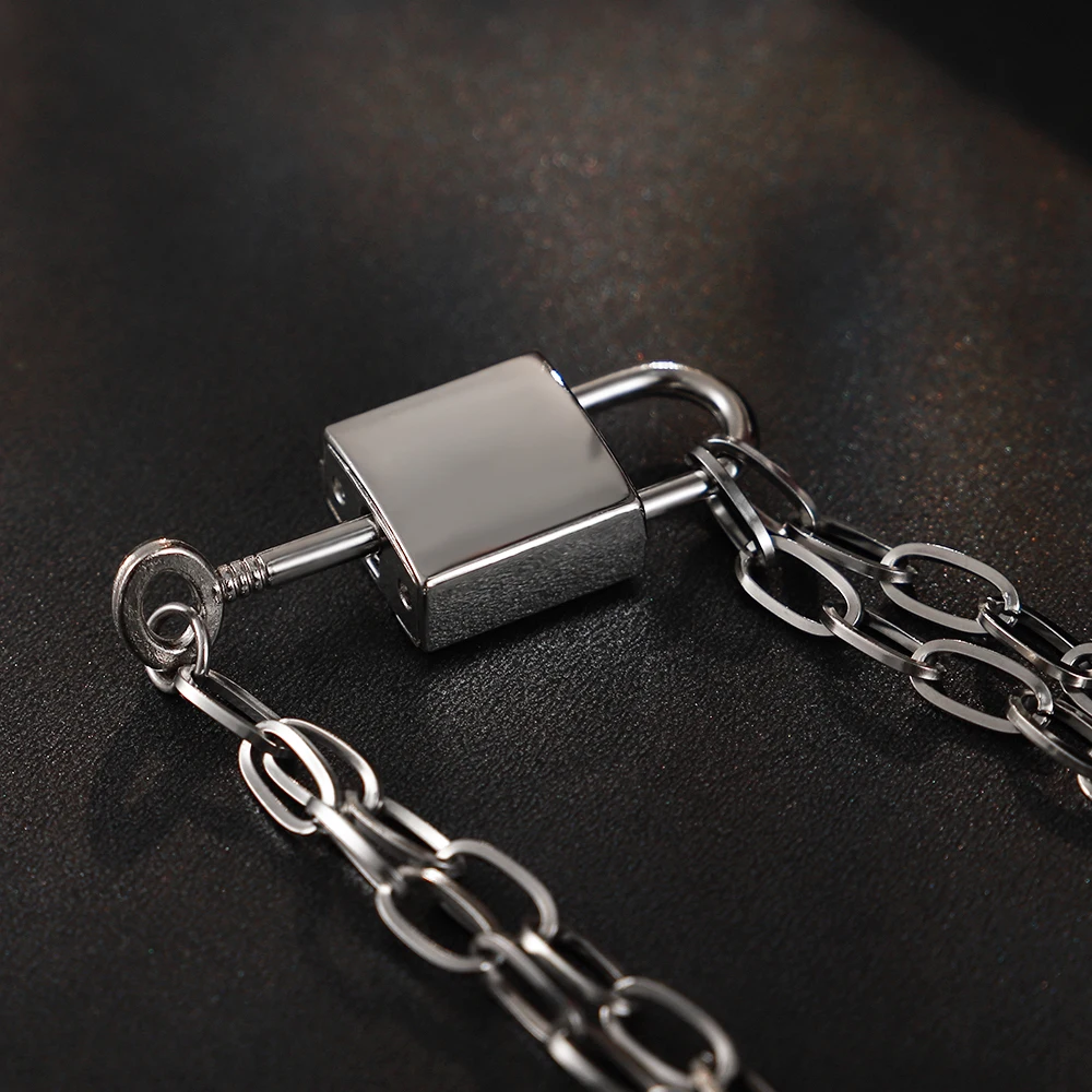 Ключ замок кулон Цепочки и ожерелья Рок в стиле хип-хоп модные украшения