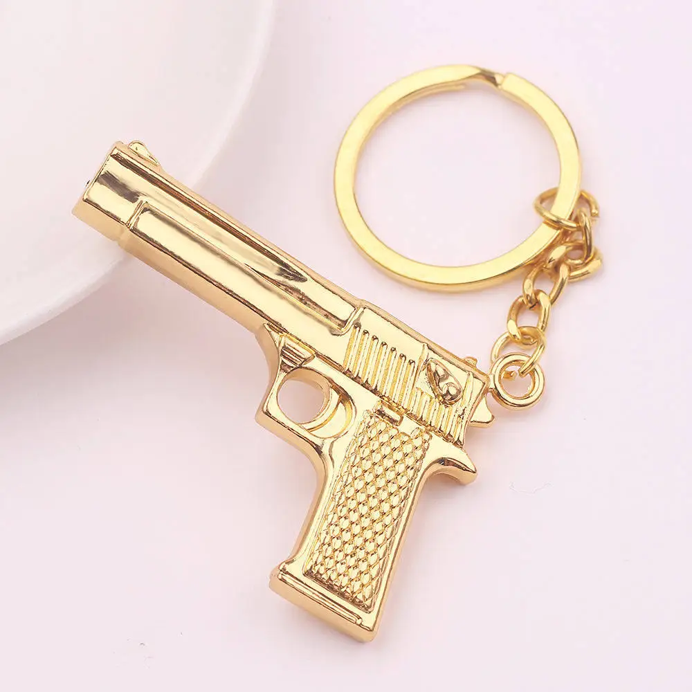 Хип хоп мужские ювелирные изделия золотой брелок пистолет полицейская мода