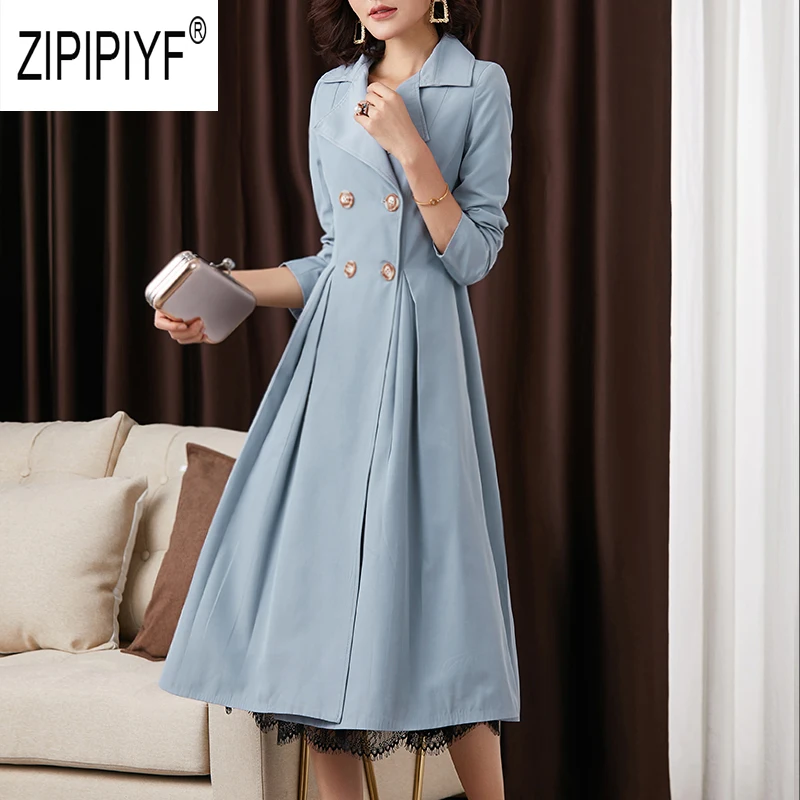 Тренчкот женский двубортный в Европейском стиле модная двубортная