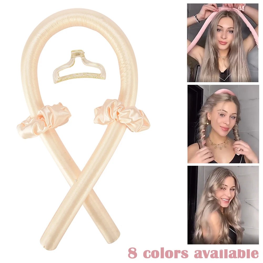 Heatless щипцы стержень повязка на голову не нагревается локоны ленты бигуди мягкий