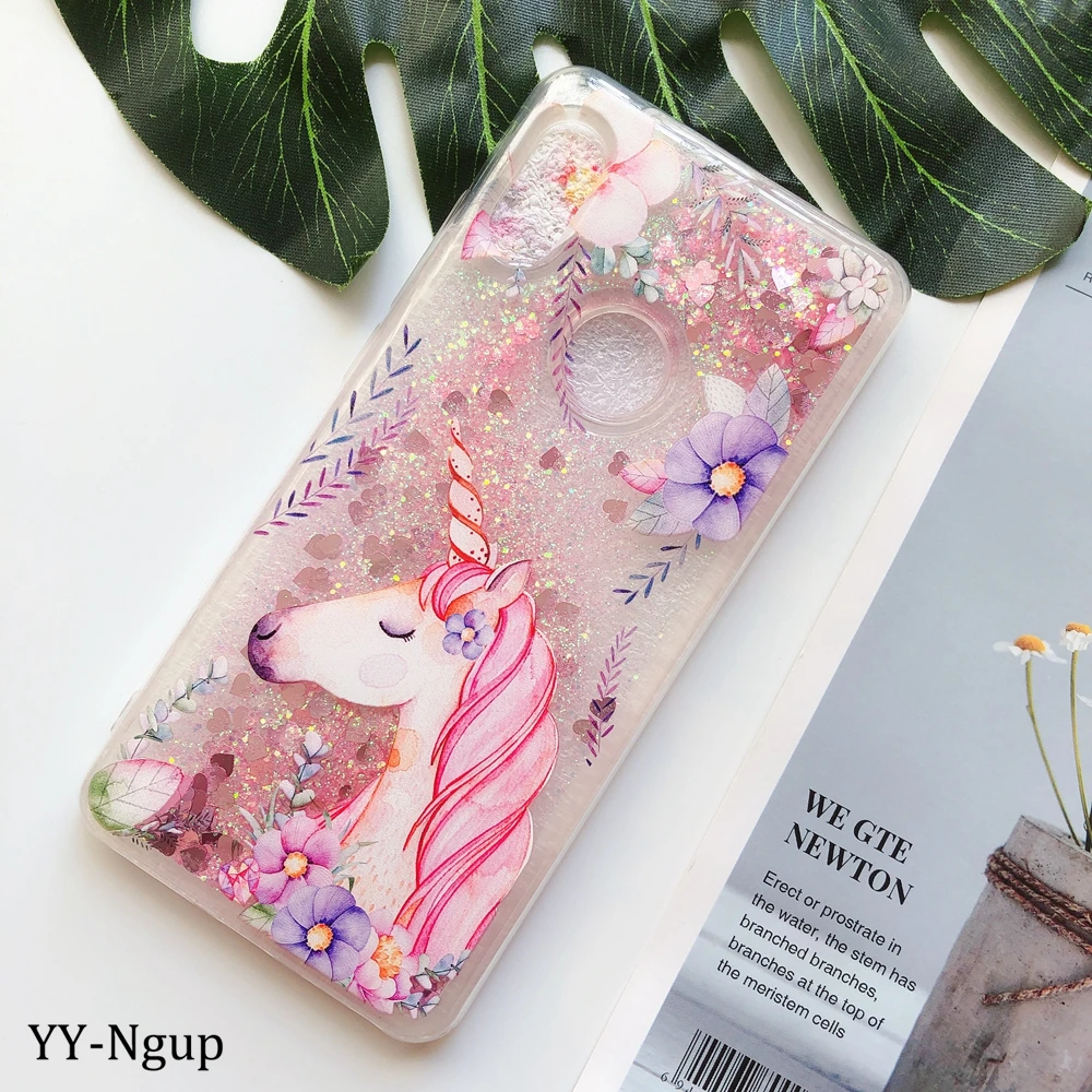 D Y6 крышка huawei Y5 Y6 Y7 Y9 чехол для телефона милый Единорог Блестящий Жидкий чехол на ETUI huawei Y5 Y6 Y7 Prime чехол - Цвет: D