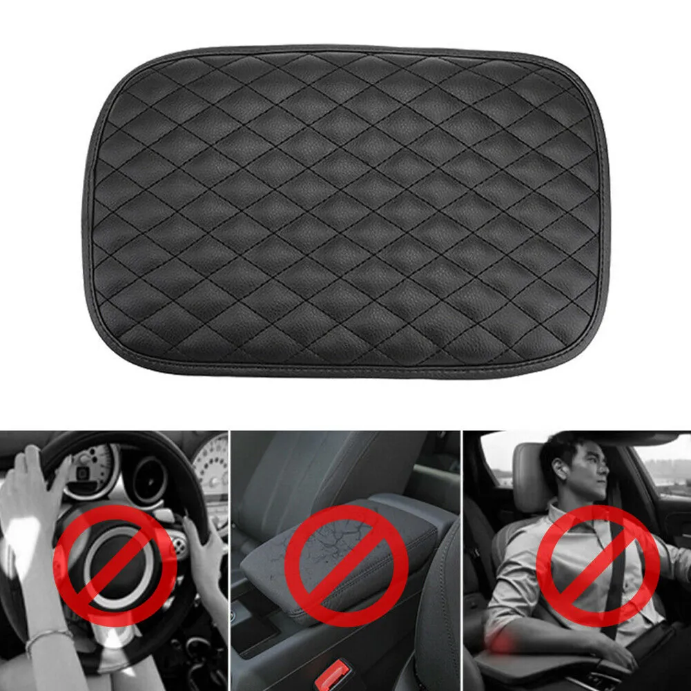 

1pcs Universal Armrest Cushion Cover PU Leather Center Console Box Pad Protector Car Accessories