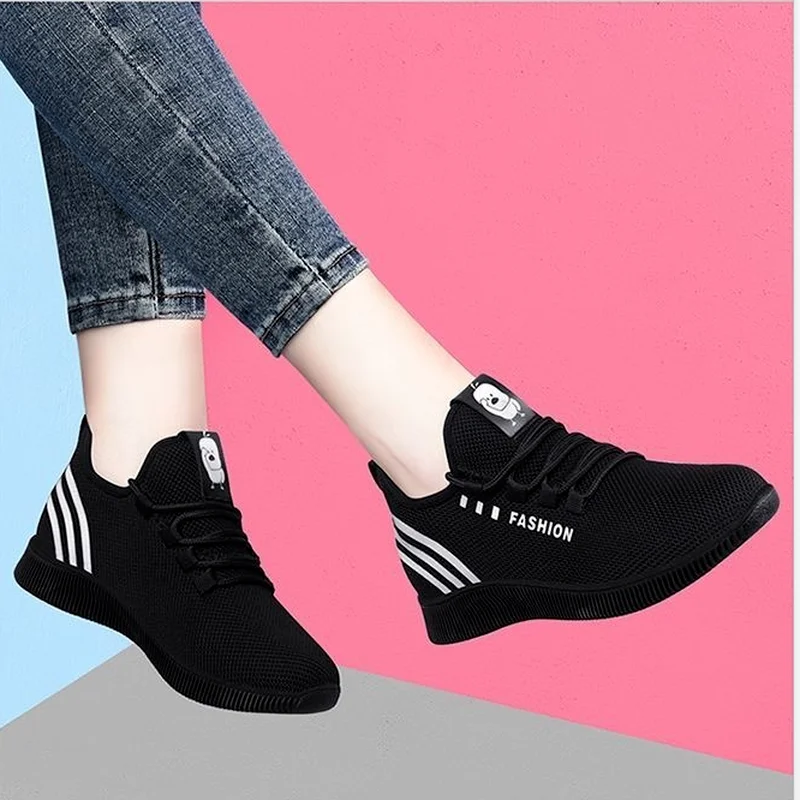 

Кроссовки женские на платформе, Повседневная дышащая сетчатая обувь на шнуровке, дизайнерские, весна 2021