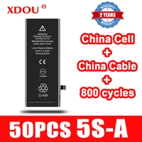 50pcs xdou battery for iphone 5s 5c accu 1560mah replacement bateria china cell cable 800 times cycles 2021 5s a