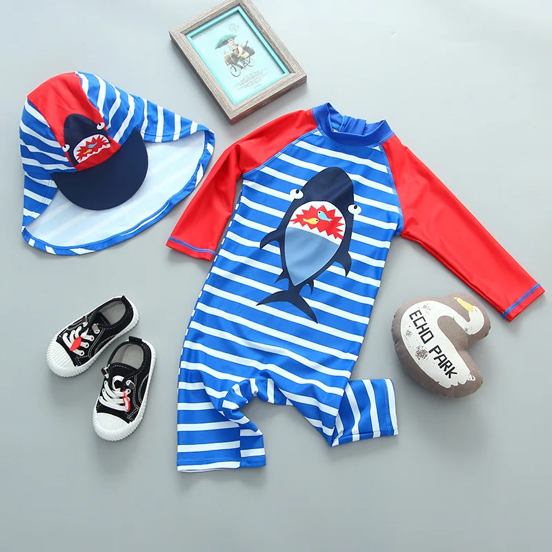 Купальный костюм для мальчиков UPF50 + с защитой от ультрафиолета цельный принтом