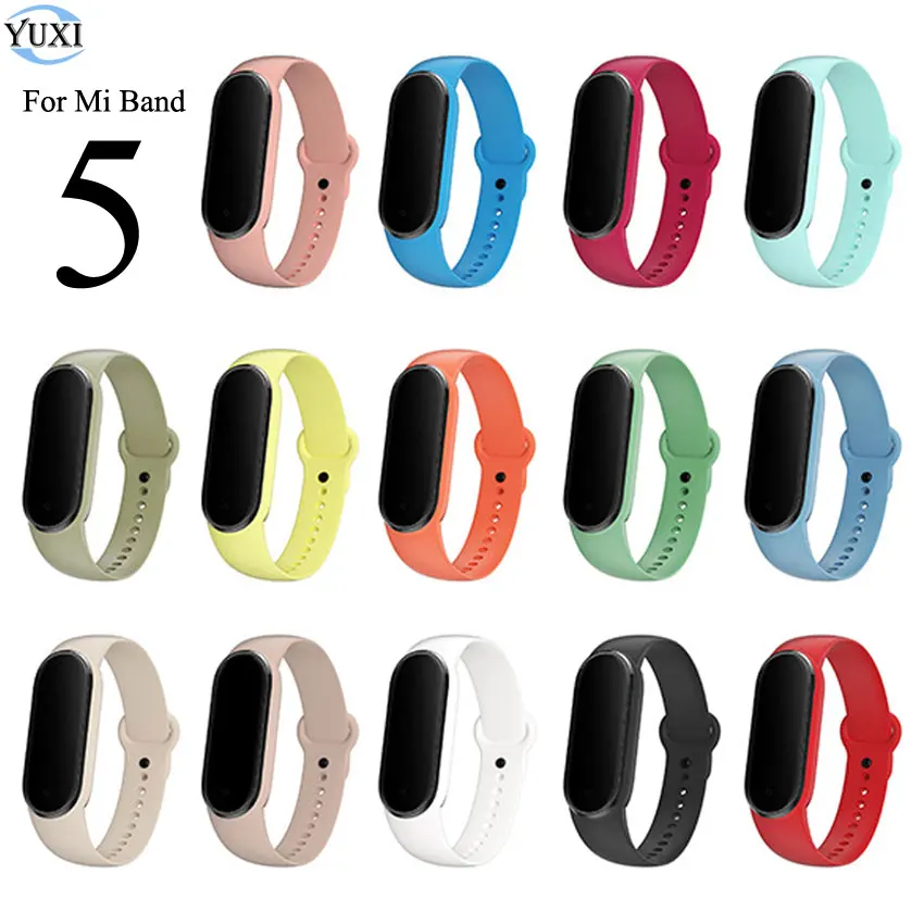 

YuXi Strap for Xiaomi Mi Band 5 Sport Wristband Silicone Bracelet Miband 5 Watch Replacement Straps