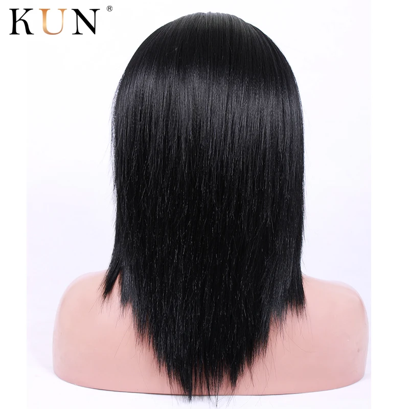 Yaki прямые 13X6 человеческие волосы на кружеве парики Remy 150 180 плотность