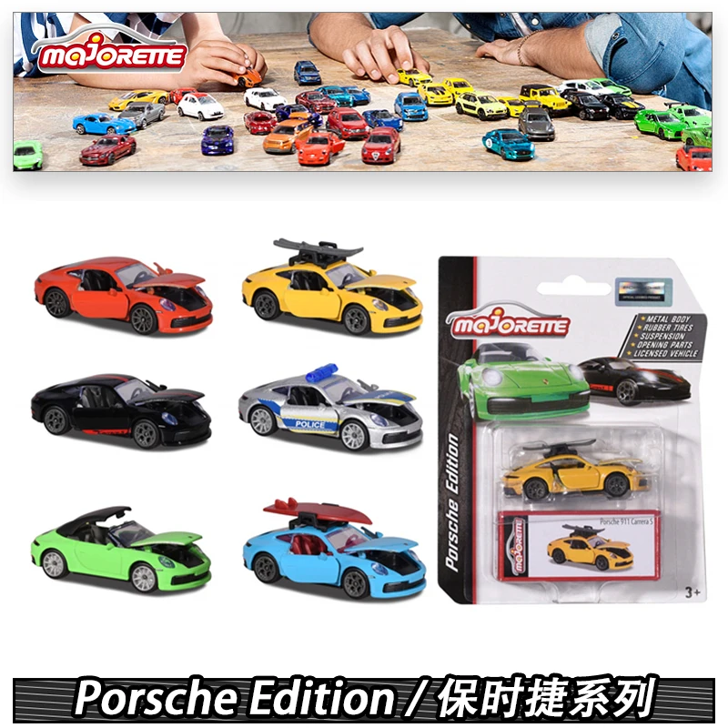 Литая игрушечная машинка Majorette 1/64 Porsche 911 992 Carrera S Coupe Lavaorange |
