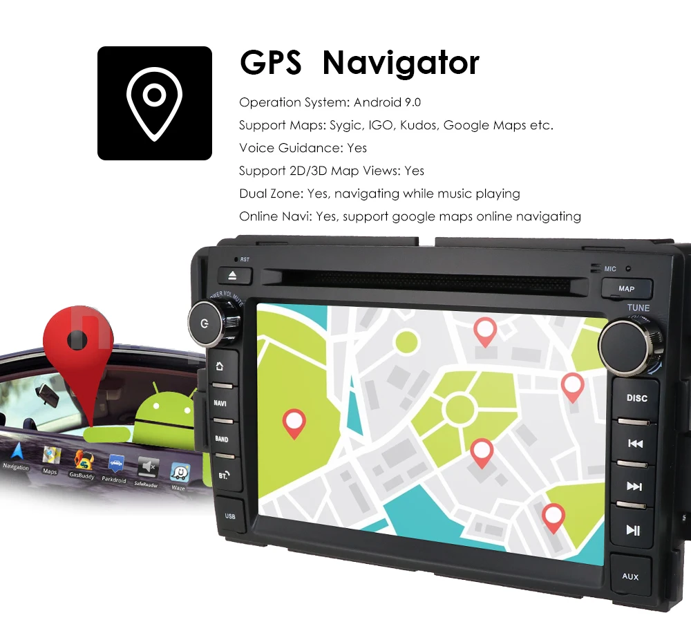 Android 9,0 автомобильный dvd-плеер радио для GMC Chevrolet Chevy Yukon Tahoe Sierra Acadia Suburban DSP ips PX5 4G ram 64G rom USB wifi