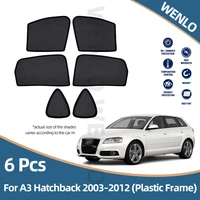 magnetic car side window sunshade for audi a3 hatchback 2003%e2%80%932012 plastic frame 8p sun shades cover mesh car curtain visor