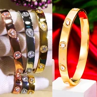 high quality new trendy stackable sparkly bangle ring set mix match for women full micro cubic zircon party wedding saudi arabic
