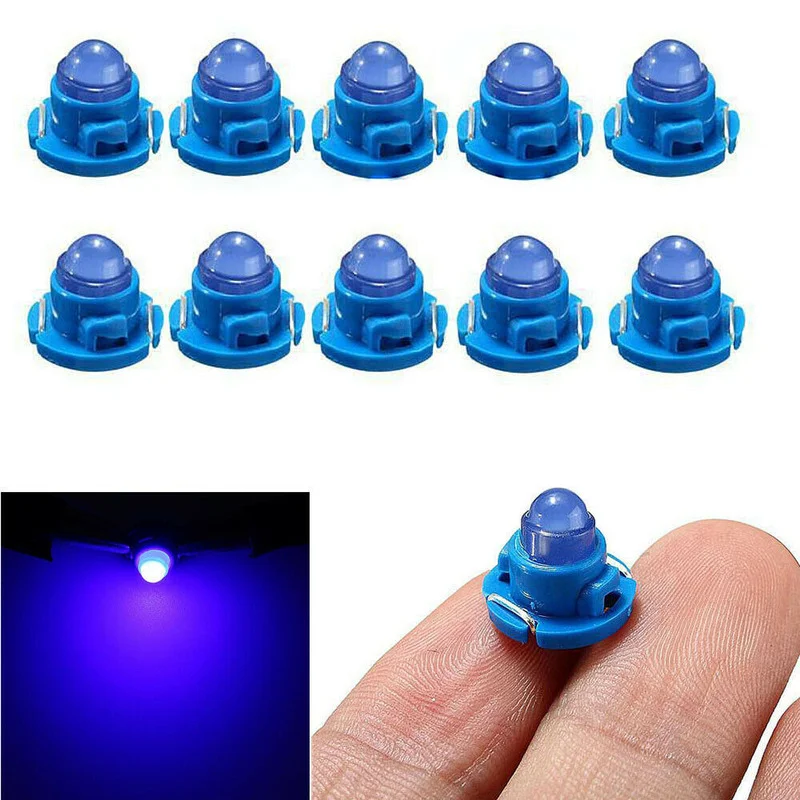 

10pcs T4.7 T5 Blue Neo Wedge LED Bulbs Car Instrument Panel Light Dashboard Dash Lamp Indicator Lights Signal Lamps Accessories
