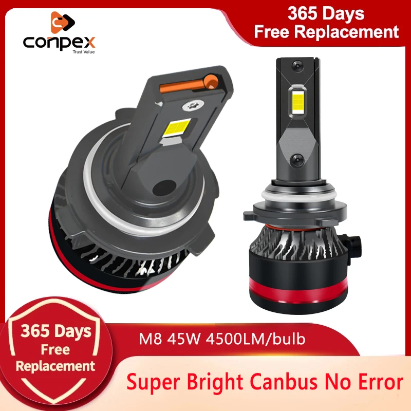 

Conpex H7 LED H4 H11 Car Headlight Bulb H8 HB4 HB3 9005 9006 H1D1 D2s D3 D4s 90W 9000LM Mini Turbo LED Head lights 6000K 12V