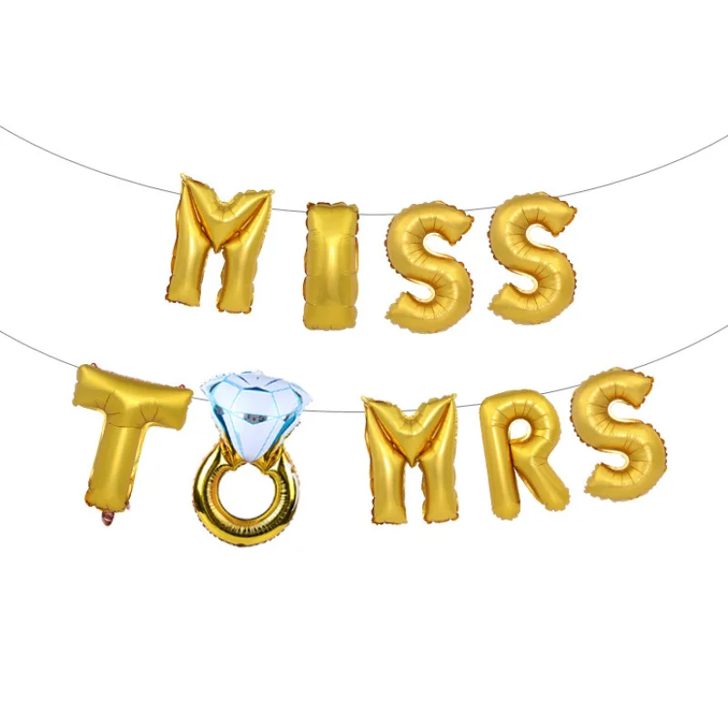 Воздушные шары Miss To Mrs 16 дюймов розовое золото украшение для вечерние ринки