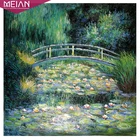 Алмазная вышивка ВОДНЫЕ ЛИЛИИ и мост, Клод Моне, сделай сам, картина стразы, вышивка крестиком, 2020