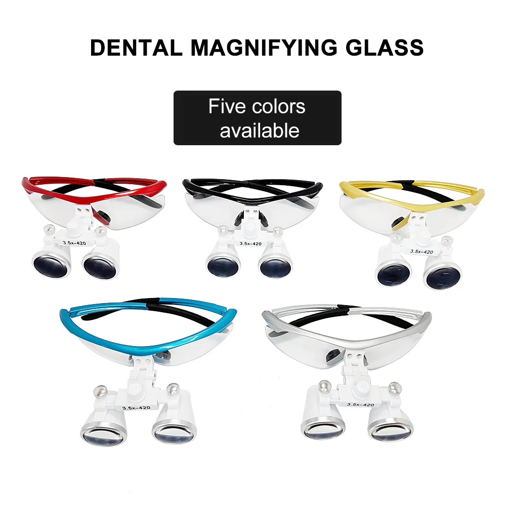 Dental Operation Glasses Dental Magnifier 3.5x420mm Head Mounted LED Headlamp Set Dental Equipment