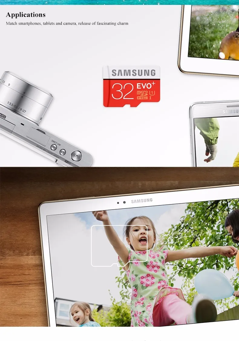 Оригинальная карта Microsd SAMSUNG(256G 128 Гб 64 Гб оперативной памяти, 32 Гб встроенной памяти, 100 МБ/с. Class10 U3 U1 SDXC Класс EVO+ Micro SD карта, карта памяти Micro SD TF флеш-карта