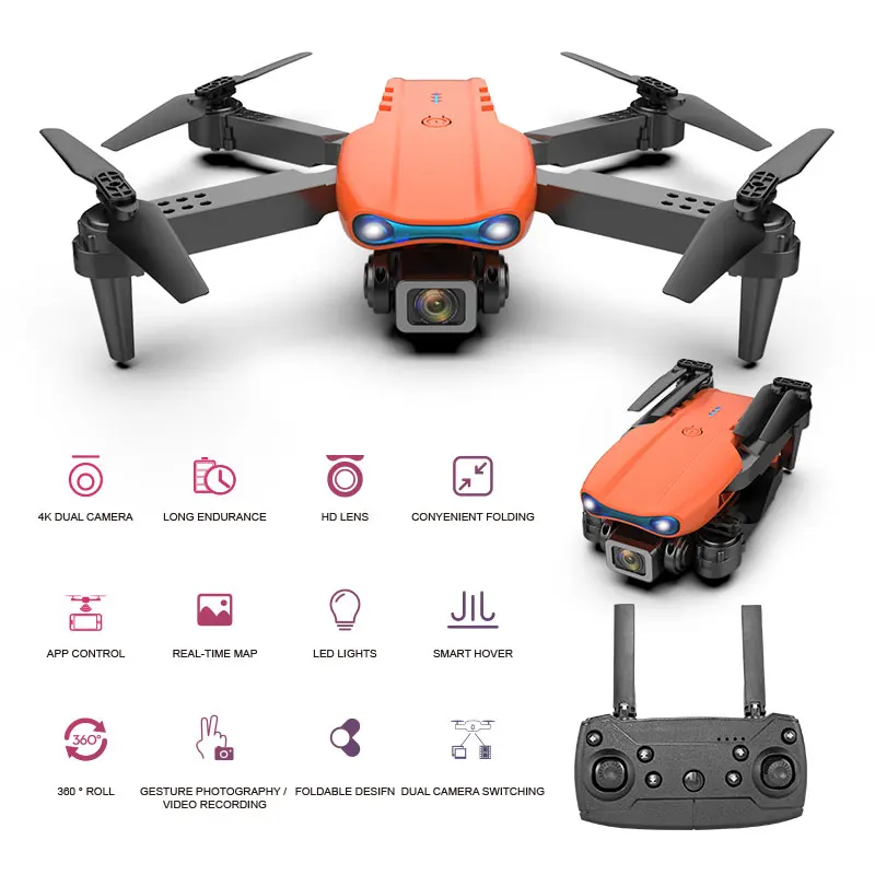 Новинка Радиоуправляемый мини-Дрон E99 Pro2 4K с двойной камерой Wi-Fi FPV