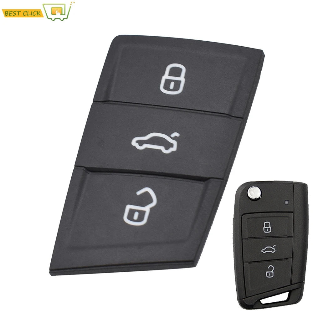 3 Button Remote Key Rubber Pad Fob Case For SEAT Ateca Leon Ibiza VW Polo Golf 7 Tiguan Shell Skin 2017 2018 2019|Футляр для