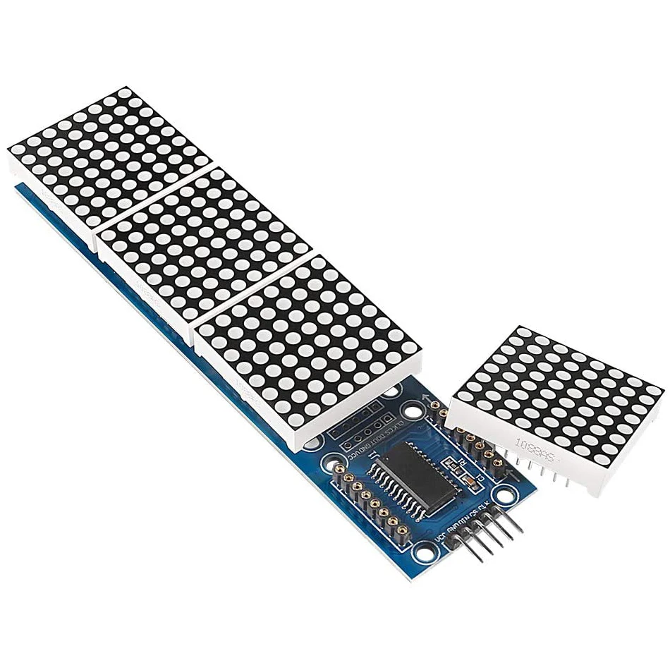 Матричный Модуль MAX7219, Красный светильник для микроконтроллера Arduino Raspberry Pi, 4-в-1, дисплей с 5-контактной линией Dupont