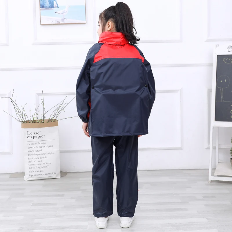 Модный комбинированный плотный плащ для мальчиков и девочек цвет дождевик брюки