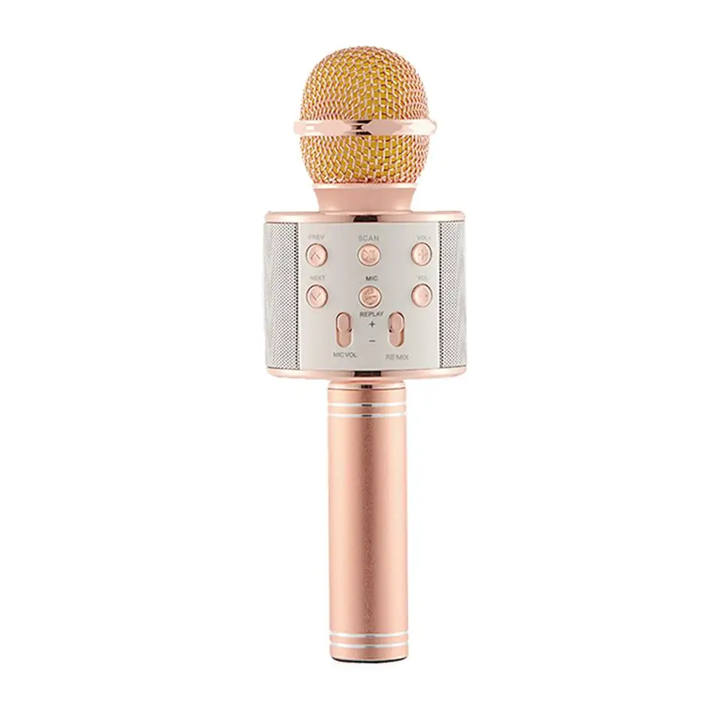Rose Gold Детский караоке микрофон-микрофон аудио микрофон караоке устройство - Цвет: Rose Gold