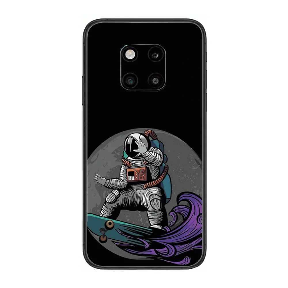 

Cute tide figure astronaut frosted anti-fall mobile phone case Phone Case For Huawei mate 30 10 20 40 Lite Smart Z Pro Black Et