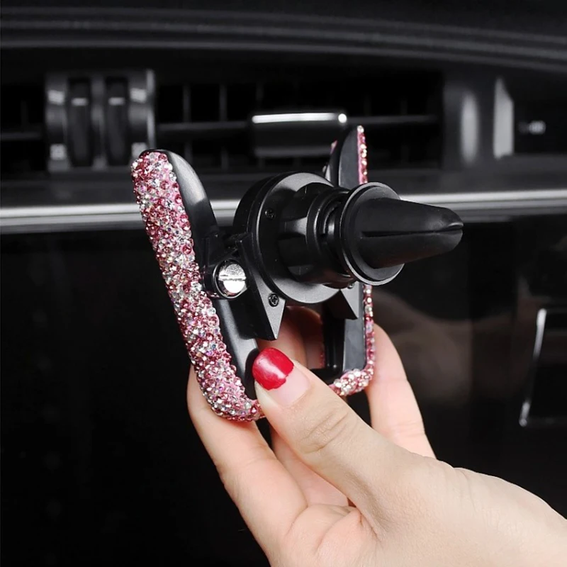 

Gravity Universal Car Phone Holder Women Diamond Crystal Car Air Vent Mount Mobile Phone Holder Stand In Car For IPhone Samsung