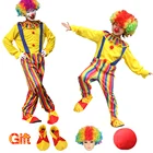 Костюмы для детей и взрослых, цирковой костюм клоуна с шляпы парики озорным арлекином, необычная фантазия, детская одежда для косплея