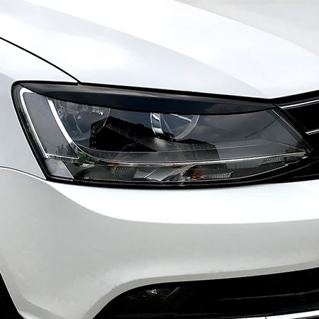 Автомобильные брови для головных фар веки ABS наклейки Накладка для Volkswagen Jetta MK6 аксессуары автомобильный Стайлинг - Название цвета: Gloss black