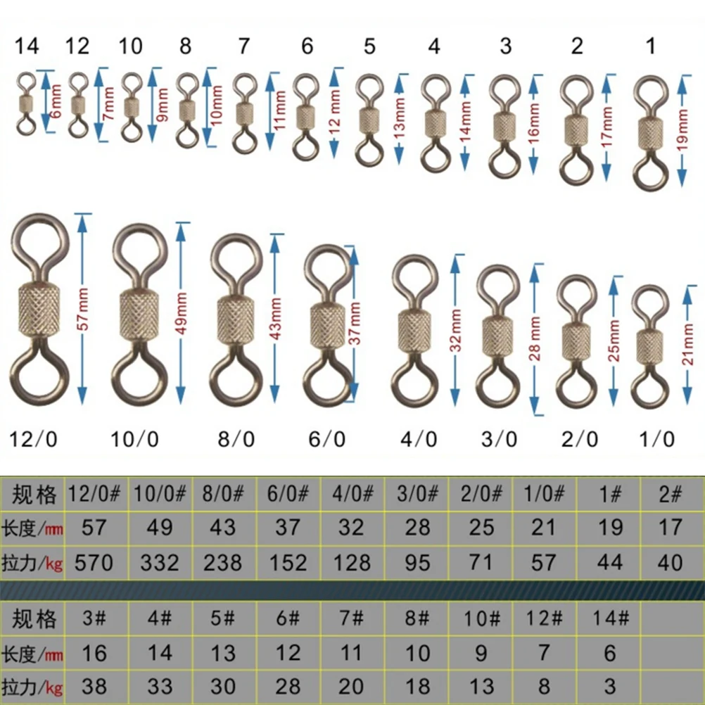 

Fishing Swivels Knurling Connector Ball Bearing Swivel With Safety Snap Solid Rolling Rings 50pcs Fishhooks Accessories