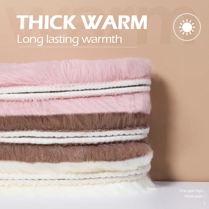 

Artificial rabbit Fur Heated ThickenThermal Insoles Soft Breathable Winter Sport Shoes warm Insoles Insert Unisex Boots Pad Sole