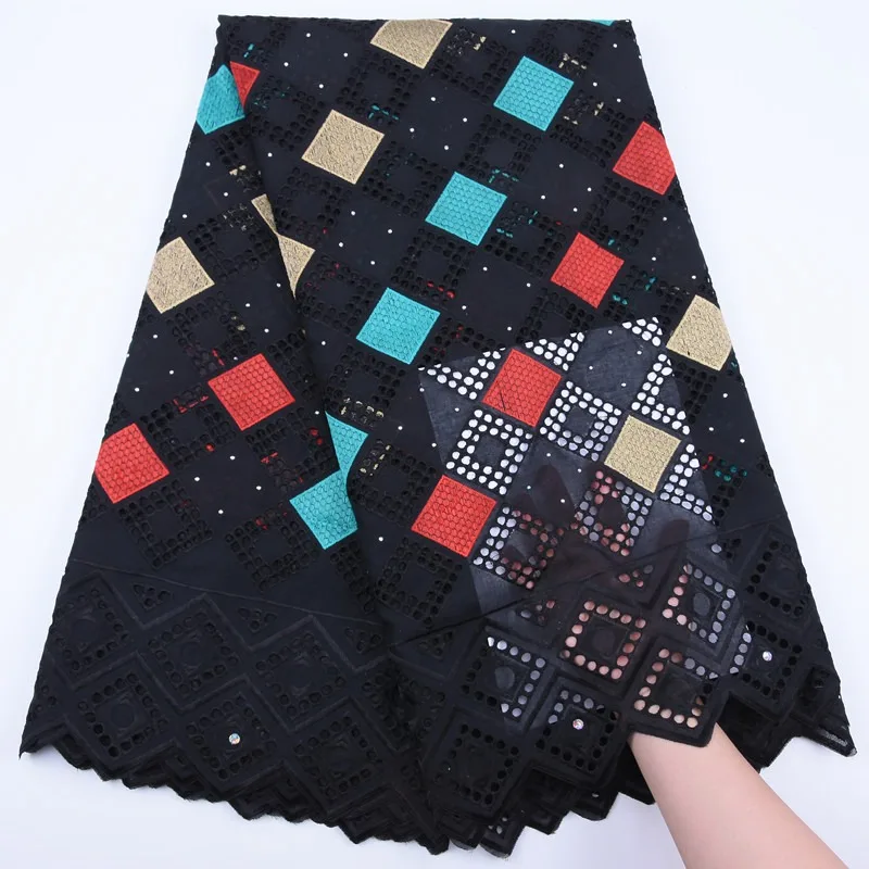 Последний Африканский швейцарский хлопок вуаль кружева материал вышитые для