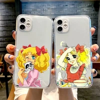 candy candy manga cartoon phone case transparent for iphone 13 12 11 mini pro x xr xs max 6 6s 7 8 plus se cover coque
