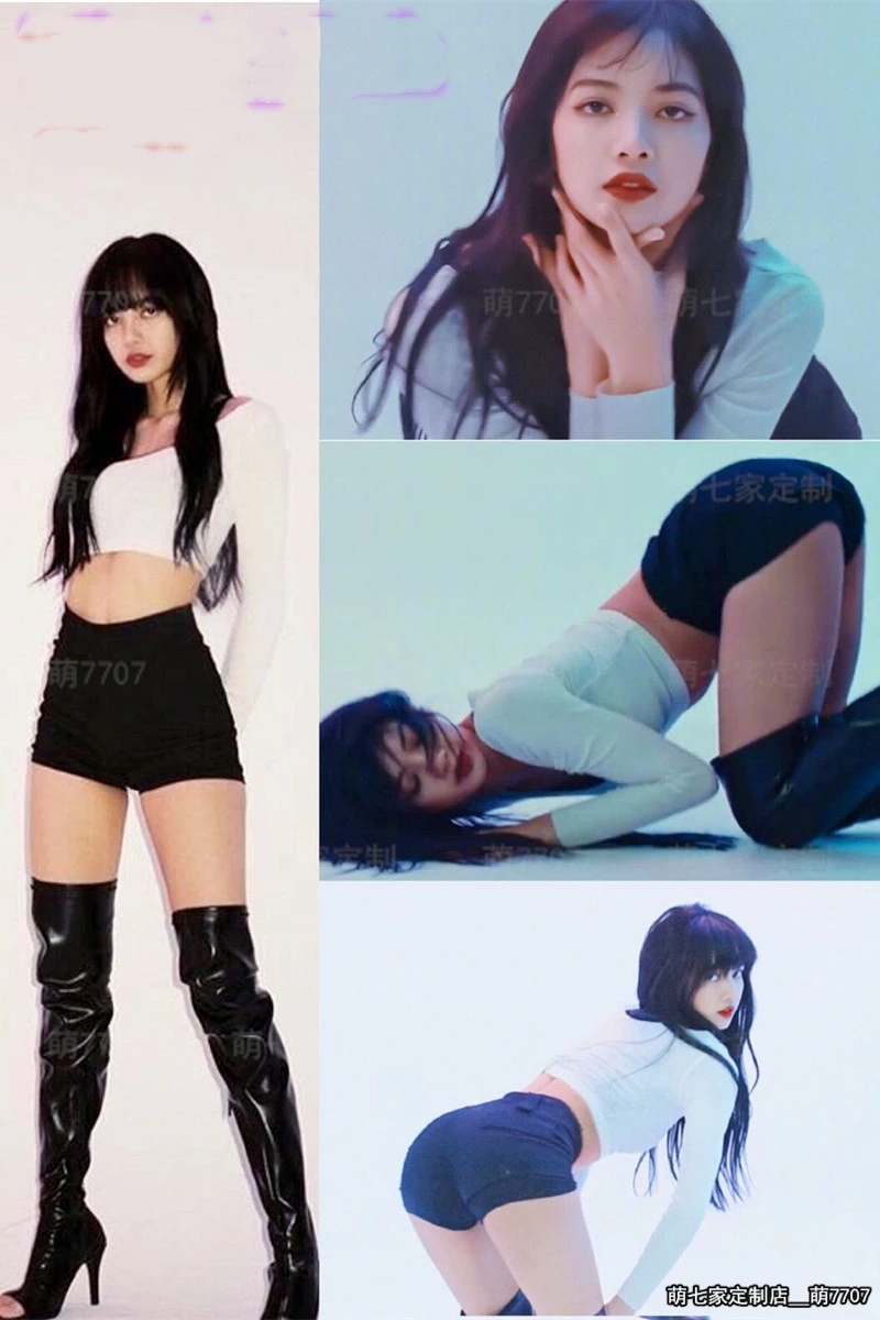 Женский хлопковый костюм kpop белая футболка с круглым вырезом и длинным рукавом