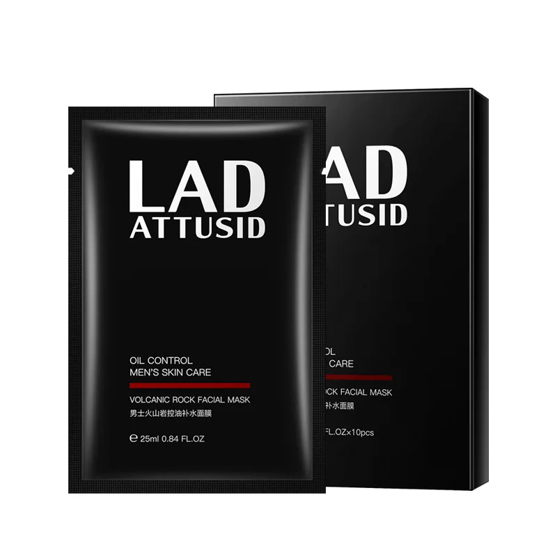 

10 Pieces Men's Volcanic Rock Facial Mask Summer Refreshing Oil-Control Moisturizing Nourishing Skin Mask