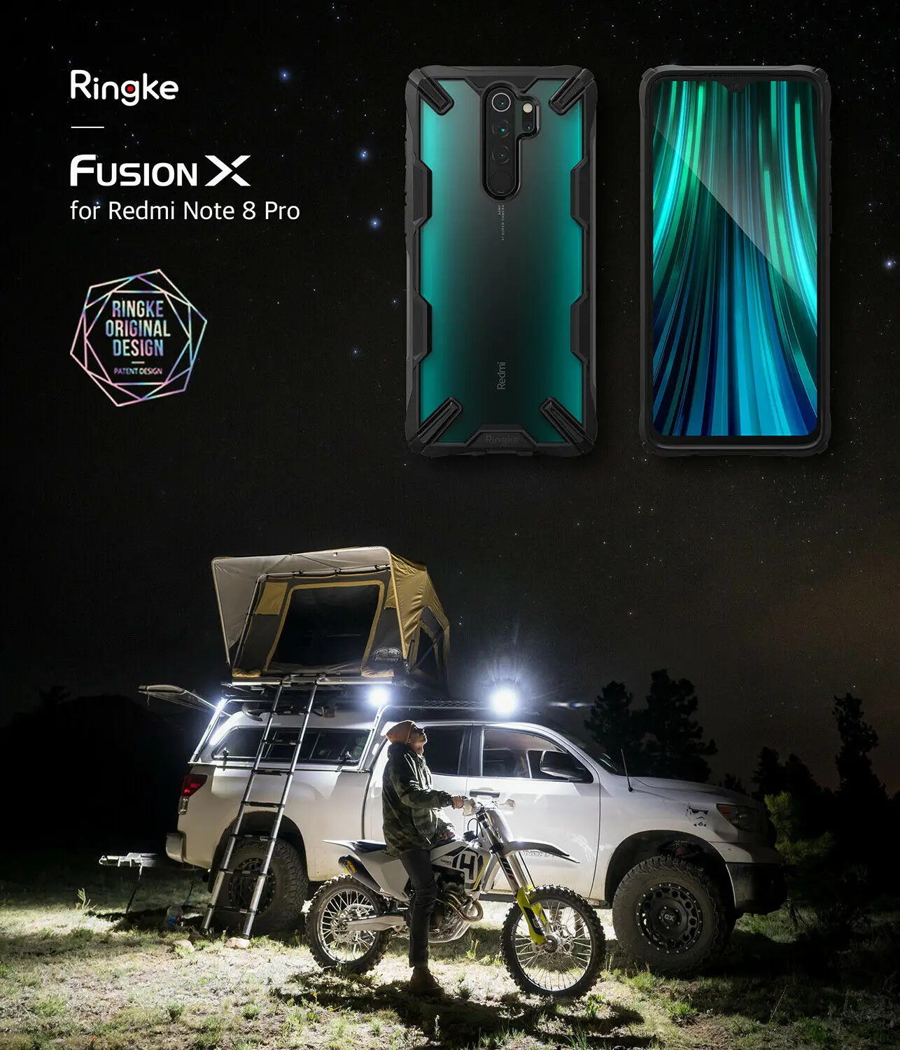Чехол Ringke Fusion X для Xiaomi Redmi Note 8 Pro прозрачный жесткий чехол из поликарбоната мягкий