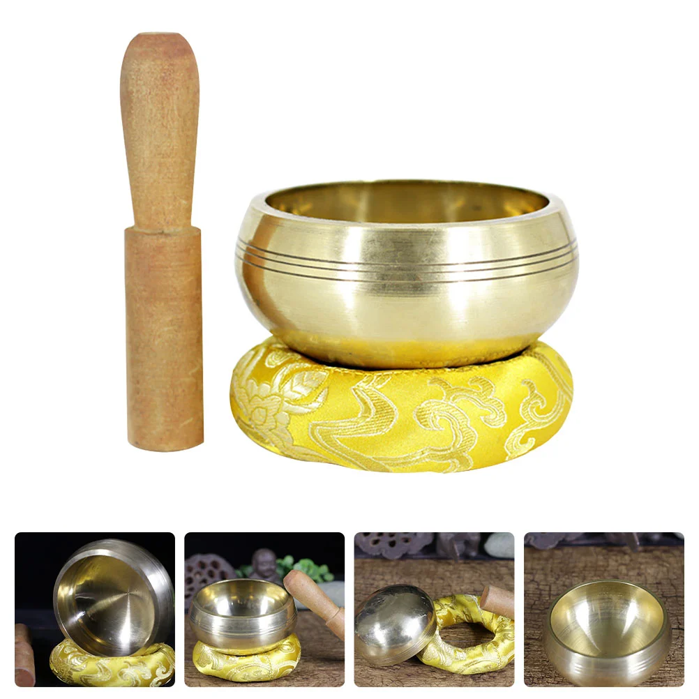 

1 Набор, чаша для медитации, тибетская поющая чаша, Поющая чаша с подушкой, молоток
