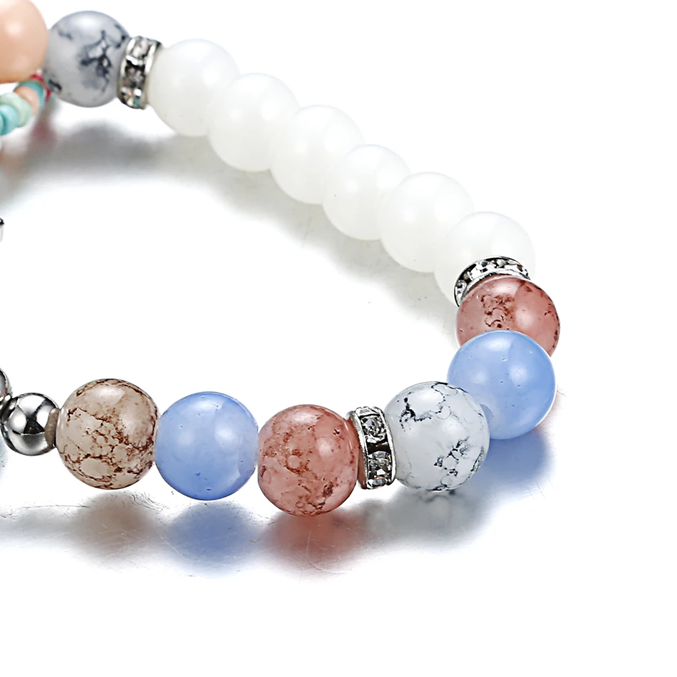 Женский многослойный браслет в богемном стиле с эластичным плетением браслеты и