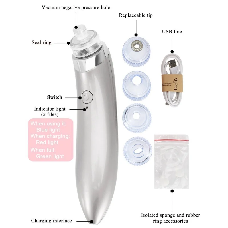 Новый прибор для удаления угрей Электрический Уход за кожей лица пор и пылесос