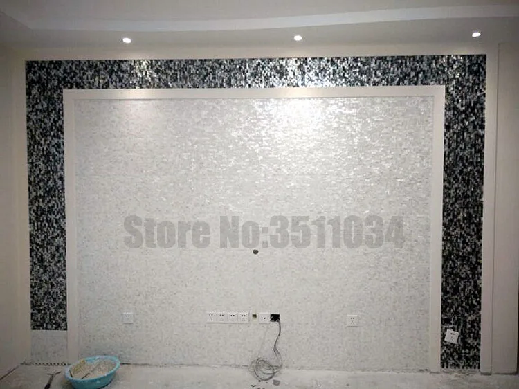 Художественные 3D наклейки на стену самоклеящаяся белая перламутровая плитка из