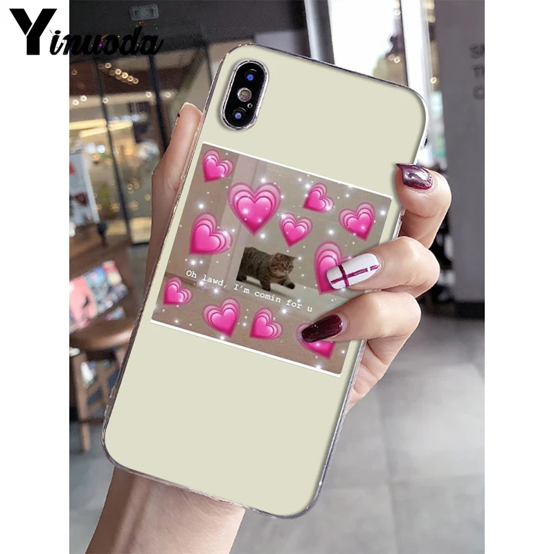 Yinuoda очень милый кот собака мультфильм розовый в форме сердца YOU& ME мягкий чехол для телефона iPhone 8 7 6S Plus 5 5S SE XR X XS MAX 10 - Цвет: A4