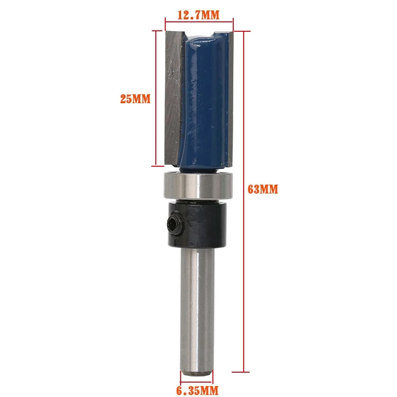 

1PC 6.35mm Shank Template Trim Hinge Mortising Router Bit Straight end mill trimmer cleaning flush trim Tenon Cutter