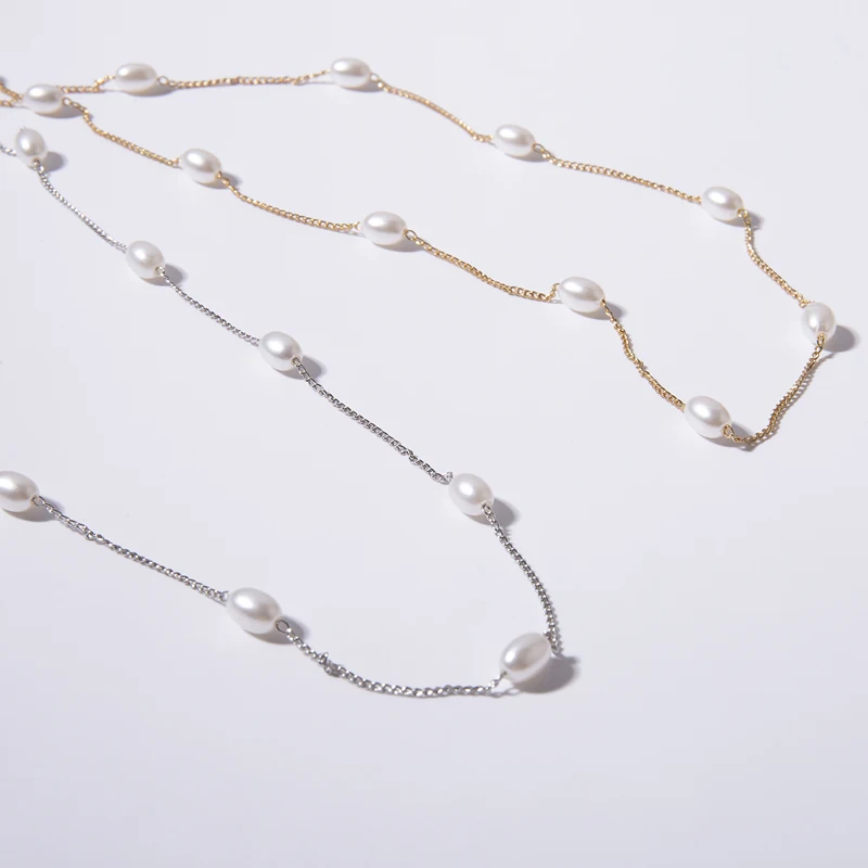 Ожерелье SRCOI с подвеской цепочкой длинное богемное колье до ключиц искусственным