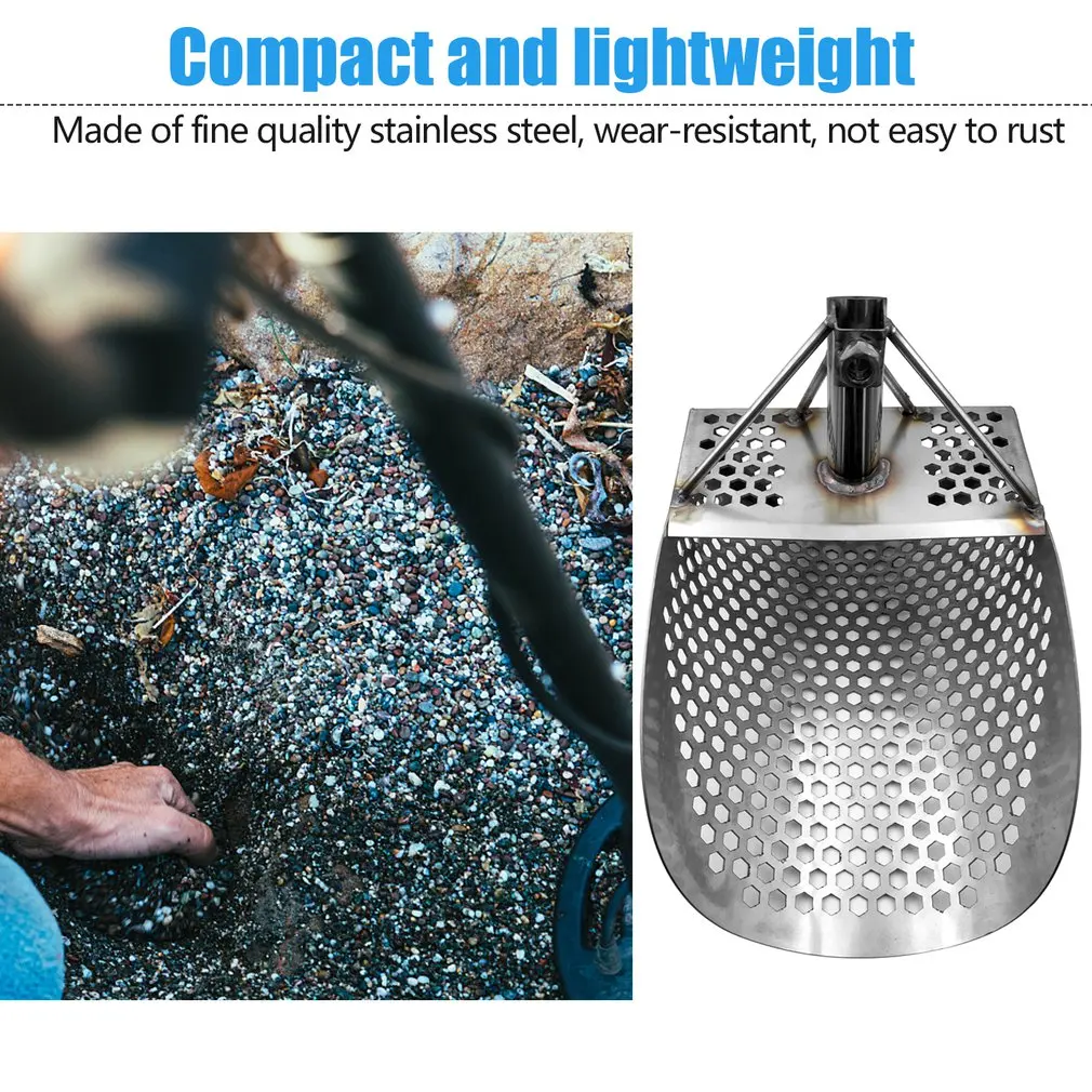 Beach Sand Scoop with Handle Metal Detecting Tool Stainless Steel Detector Water Fast Sifting | Безопасность и защита