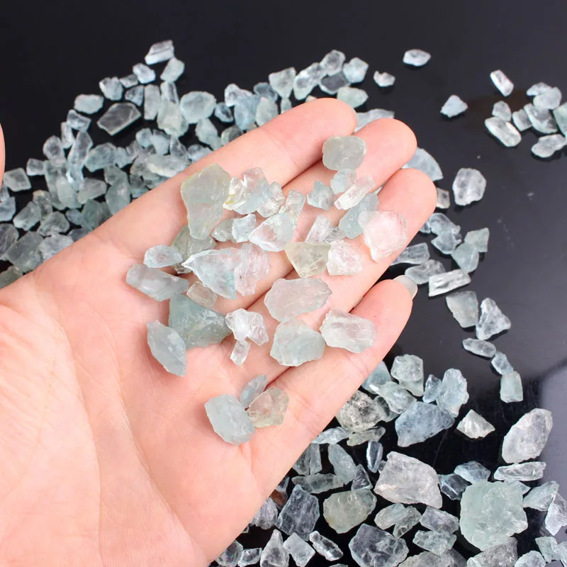 

100g Natural Blue Aquamarine Chips Raw Crushed Semi-precious Stone Gems Healing Specimen Minerals Crystal Decoration Aquarium