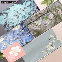 bbthbdnby cherry blossom flower white large sizes diy custom mouse pad mat size for cs go lol game player pc computer laptop
