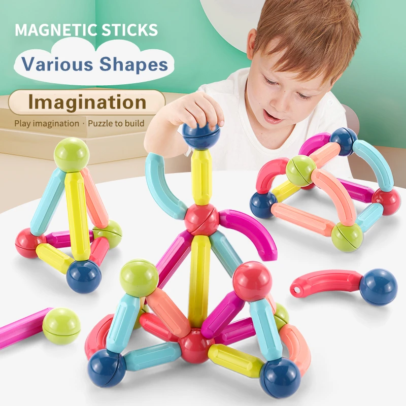 Big Size DIY Magnetic Construction Set Early Learning Constructor Variety Rod Building Blocks for Children toys Gift | Игрушки и хобби