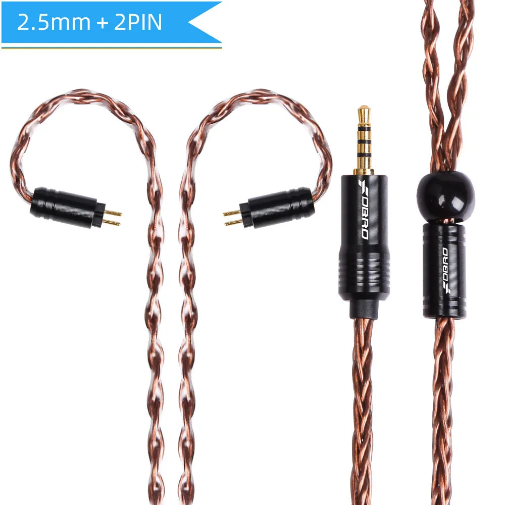 2.5mm 2PIN Brown FDBRO 8 ядерный мини посеребренные компакт-дисков кабель IE80 MMCX 2Pin A2DC IM 2,5/3,5/4,4 мм балансный кабель для SE315 SE425 SE535 SE846 UE900 H3 - Цвет: 2.5mm 2PIN Brown
