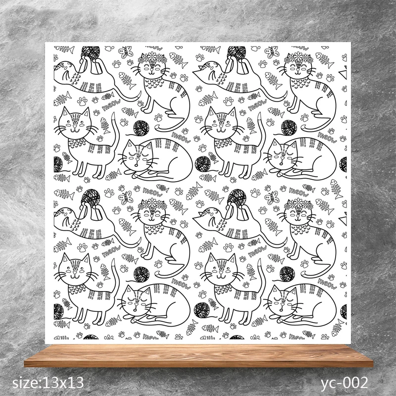 

ZhuoAng Naughty cat Clear Stamps/Silicone Transparent Seals for DIY scrapbooking photo album Clear Stamps